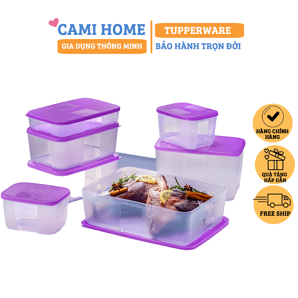 Bộ Hộp Trữ Đông Freezermate Essential Set 7 Tupperware, Thích hợp bảo quản thực phẩm ngăn đông