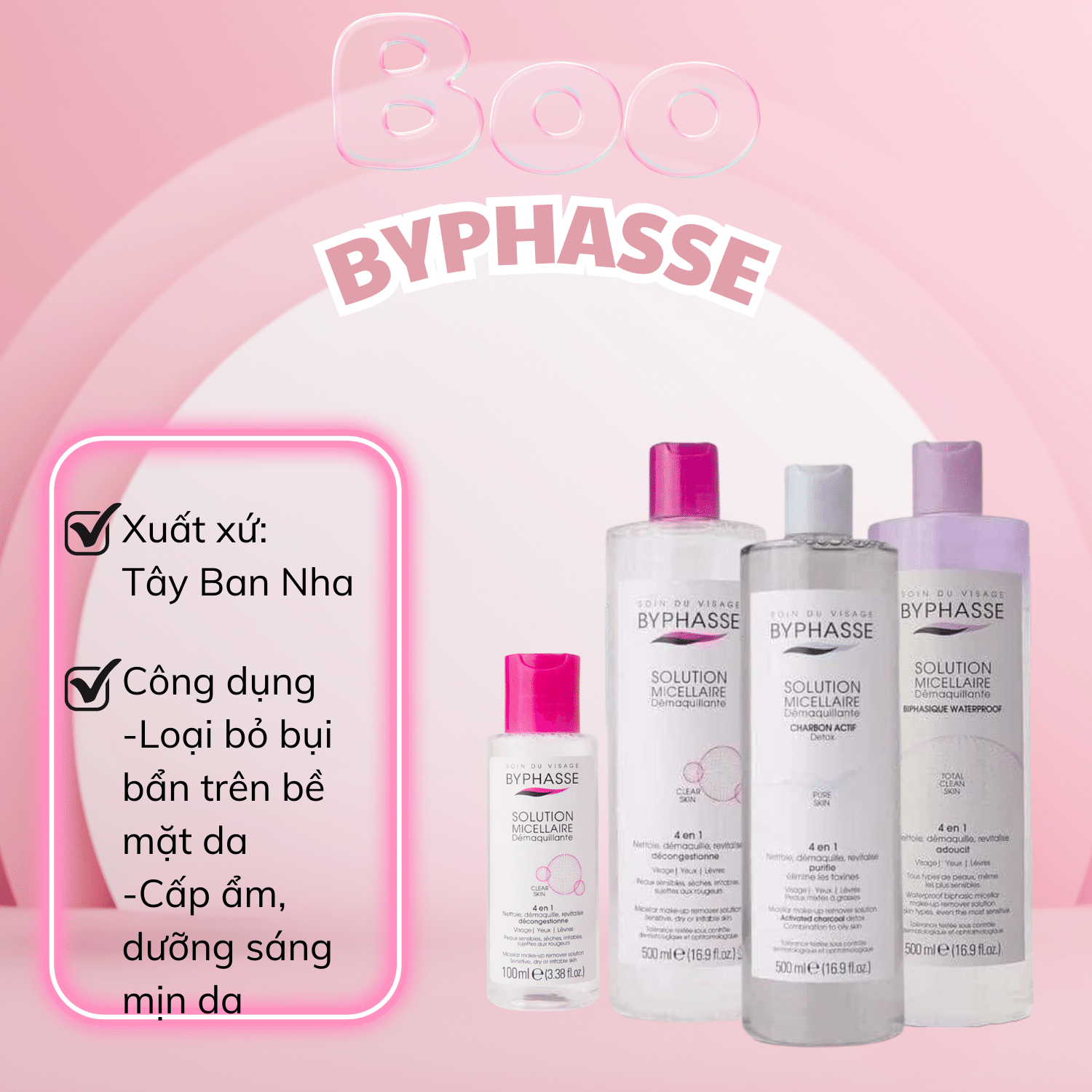 Nước Tẩy Trang Dành Cho Mọi Loại Da Byphasse Solution Micellaire