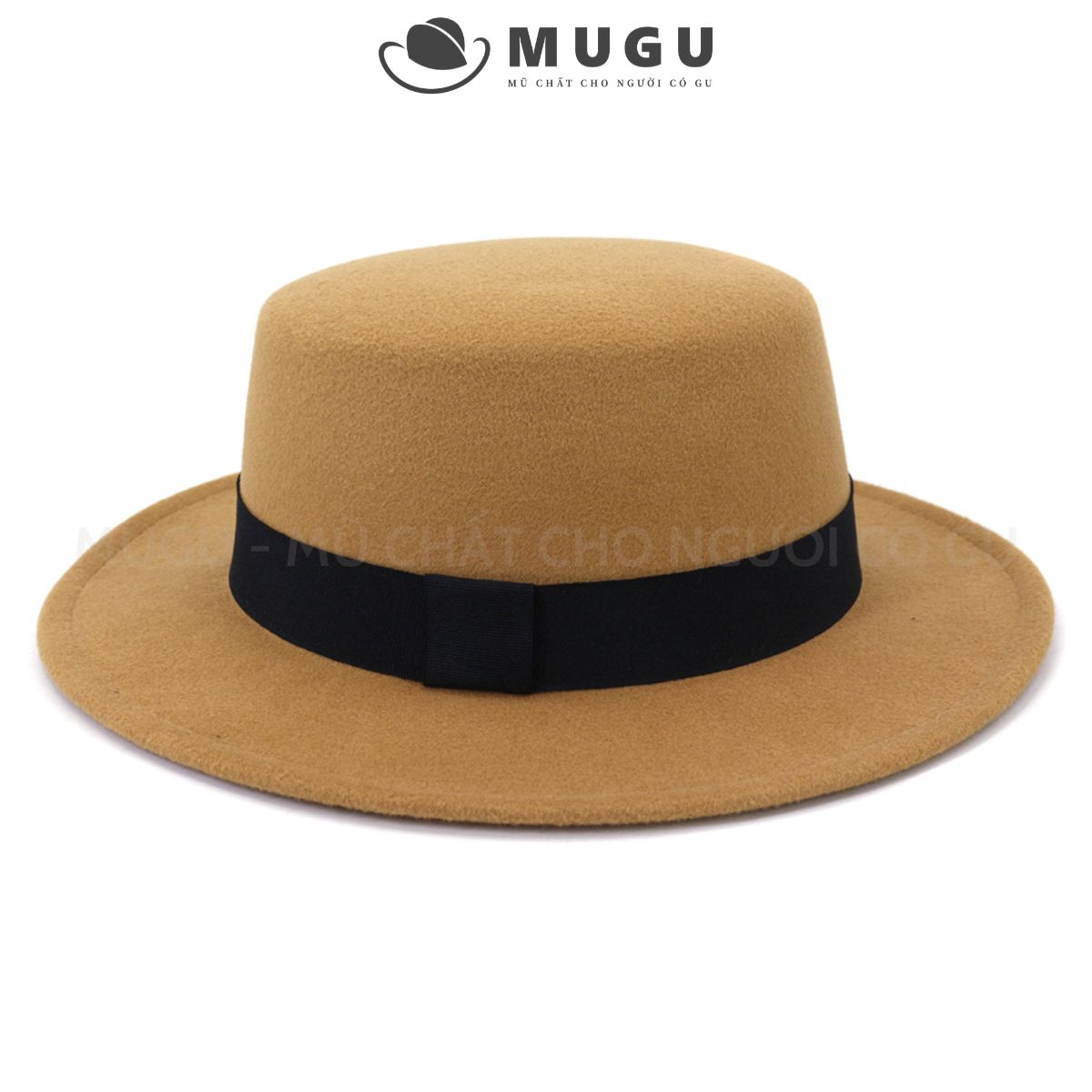 Mũ Phớt Nữ TN02 Boater Thời Trang Mugout - Nón Vintage Chụp Ảnh Chất Nỉ Cao Cấp | Mũ Chất