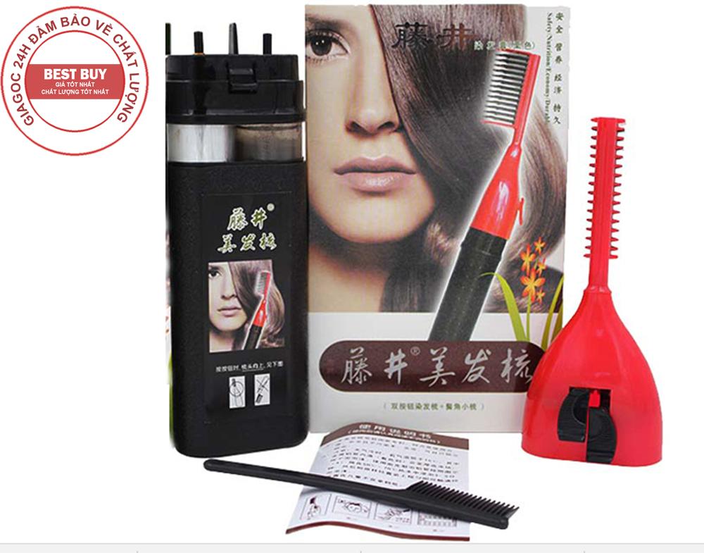 Bộ lược nhuộm tóc thông minh MY Tejing ALIANG và lõi thay thế thuốc nhuộm (Đen)