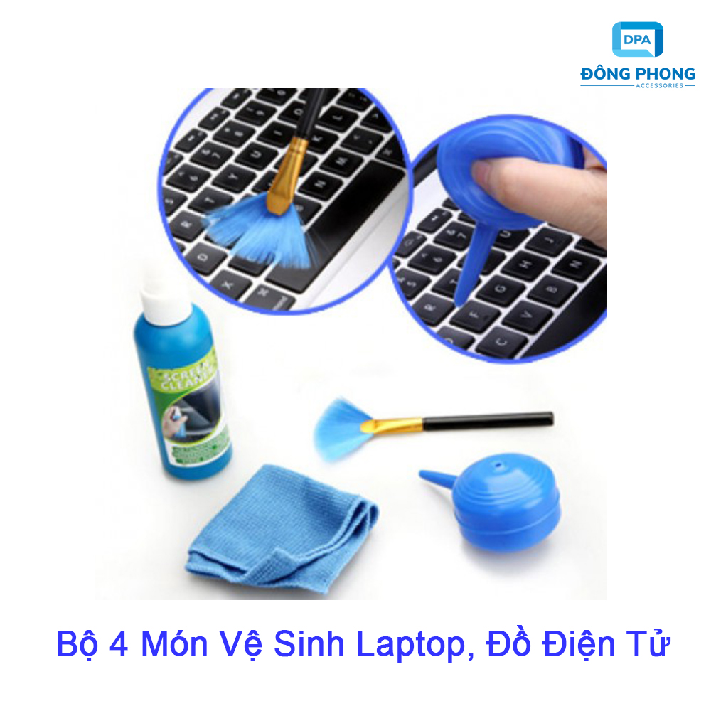 Bộ Vệ Sinh Máy Tính, Đồ Điện Tử, Laptop 4 Món Tiện Lợi