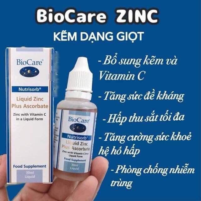 Kẽm Nước Biocare Cho Bé, Kẽm Dạng Nước Biocare Tăng Đề Kháng