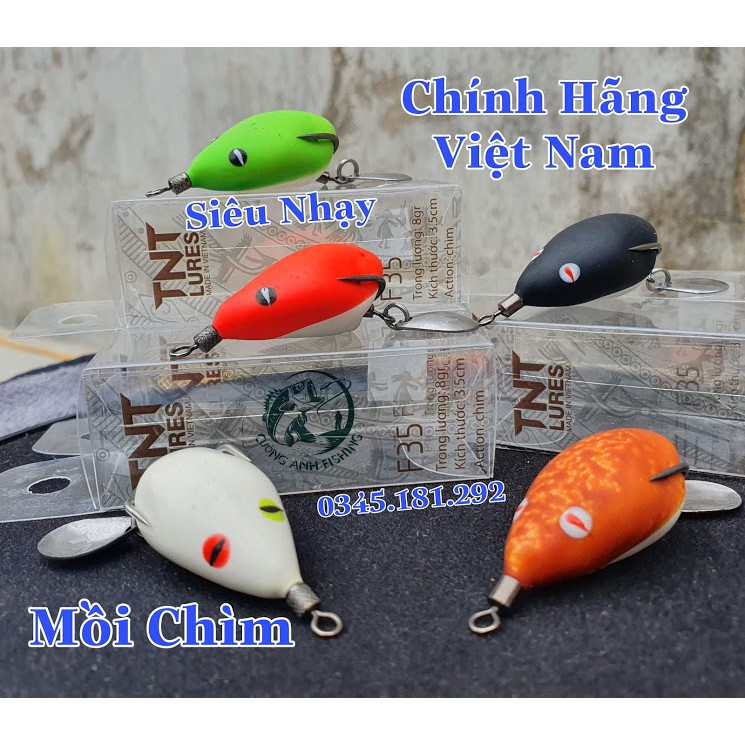 Mồi câu lure nhái hơi f35 thế giới đồ câu lure 68 mồi nhái hơi chìm f35