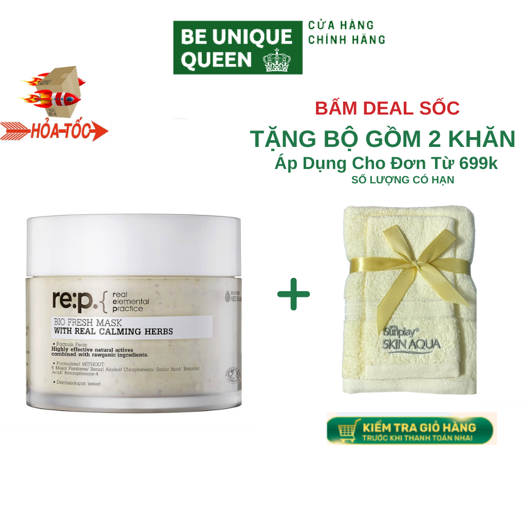 Mặt Nạ Đất Sét RE P Hoa Cúc Giảm mụn, Kiềm dầu, Se khít lỗ chân lông - RE:P Bio Fresh Mask (REP)