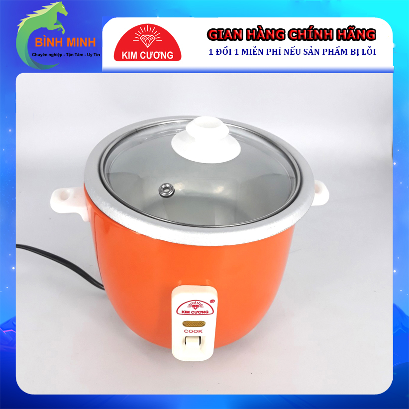 Nồi Cơm Điện Mini 0.3L 0.3 Lít Kim Cương KC-0.3L - Chỉ 1 Người Ăn - Hàng Chính Hãng (Bảo Hành 12 Tháng)