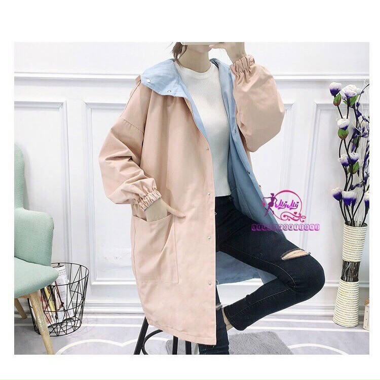 Áo Khoác dù dài nữ 2 mặtbán cực chạy
