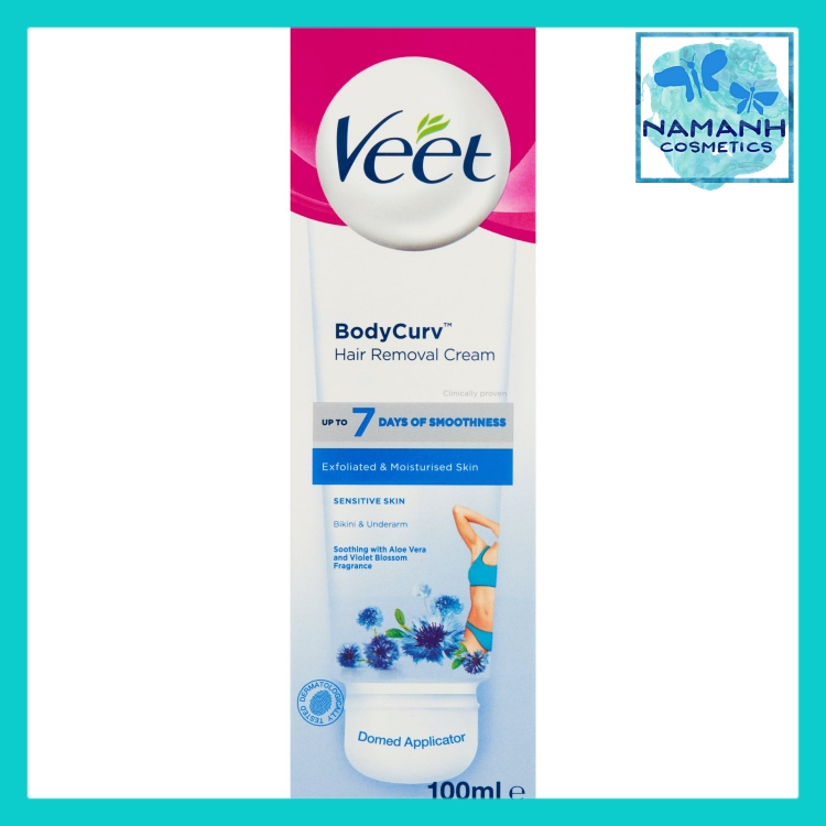 Kem tẩy lông dành cho da nhạy cảm Veet BodyCurv Hair Removal Crem Bikini & Underarm - 100 ml