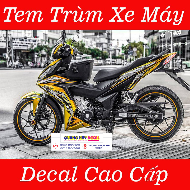 Tem trùm Winner vàng xám - Độ dán team trùm decal xe máy Winner vàng xám - Team trùm decal xe máy Winner rẻ đẹp và chất