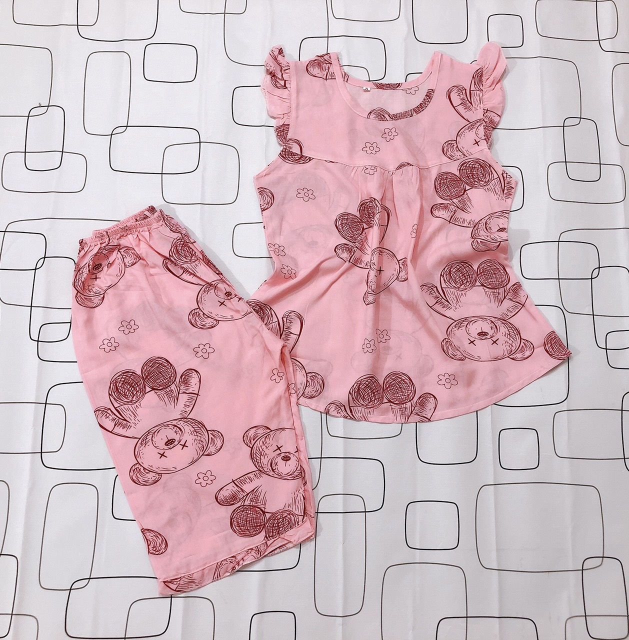 Tole loại 1, Combo hót 6 bộ đồ tole ngắn tay size 40-45 kí cho bé gái, Đồ tole bé gái Mẫu tay ngắn quần lửng/ Vải tole mềm mịn, hàng chất lượng