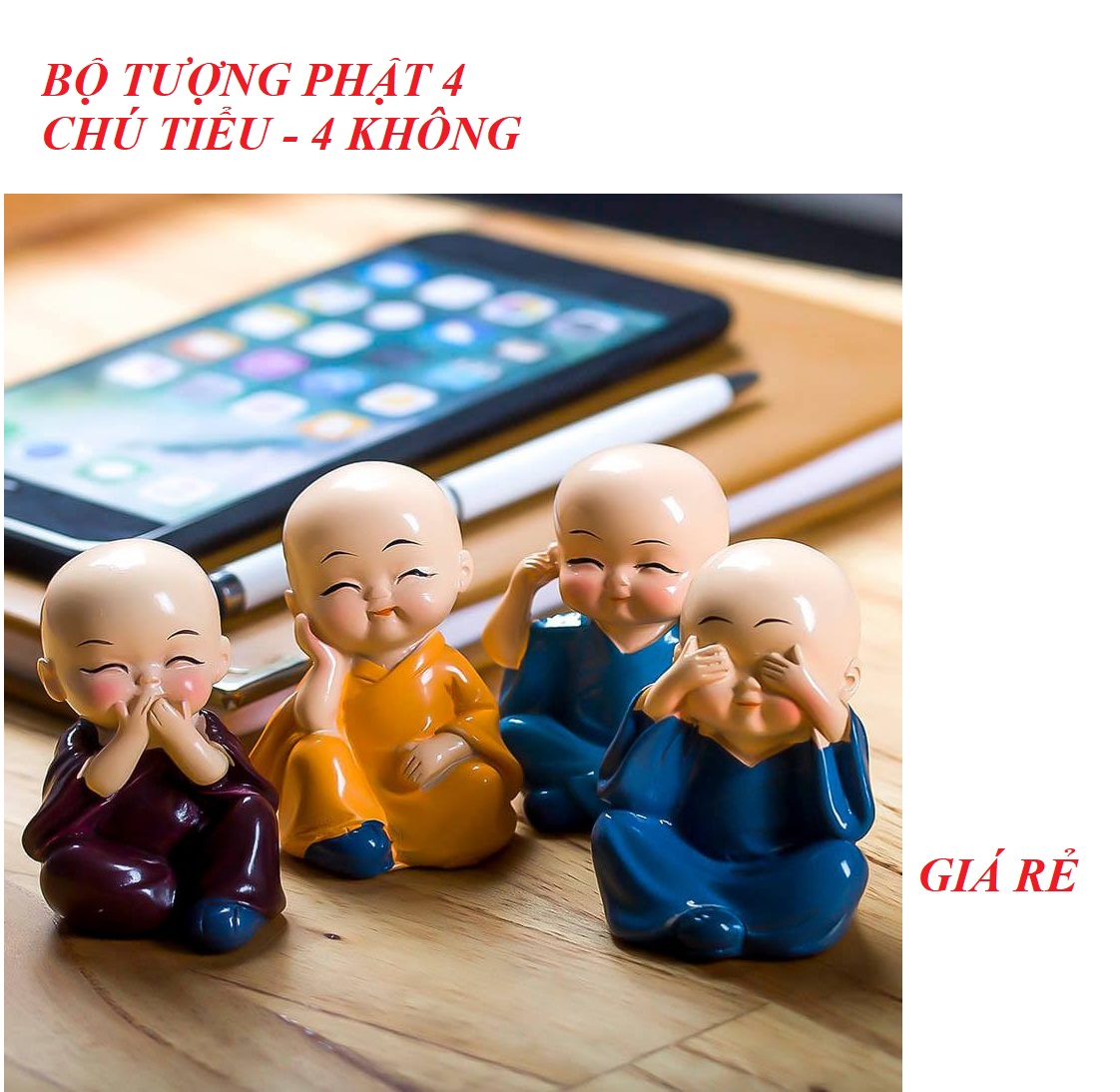 [HÀNG BÁN CHẠY] BỘ TƯỢNG PHẬT 4 KHÔNG