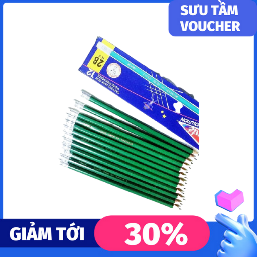12 cây bút chì 2B xanh, viết chì xanh