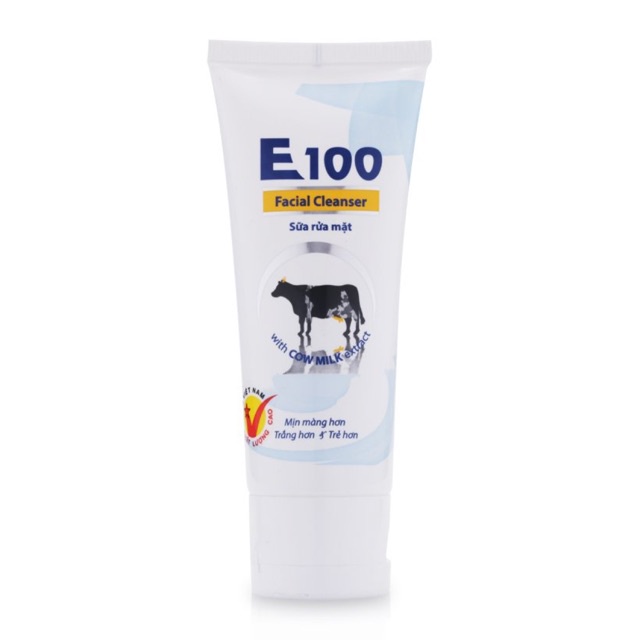 Sữa rửa mặt chiết xuất sữa bò E100 Facial Cleanser 80g