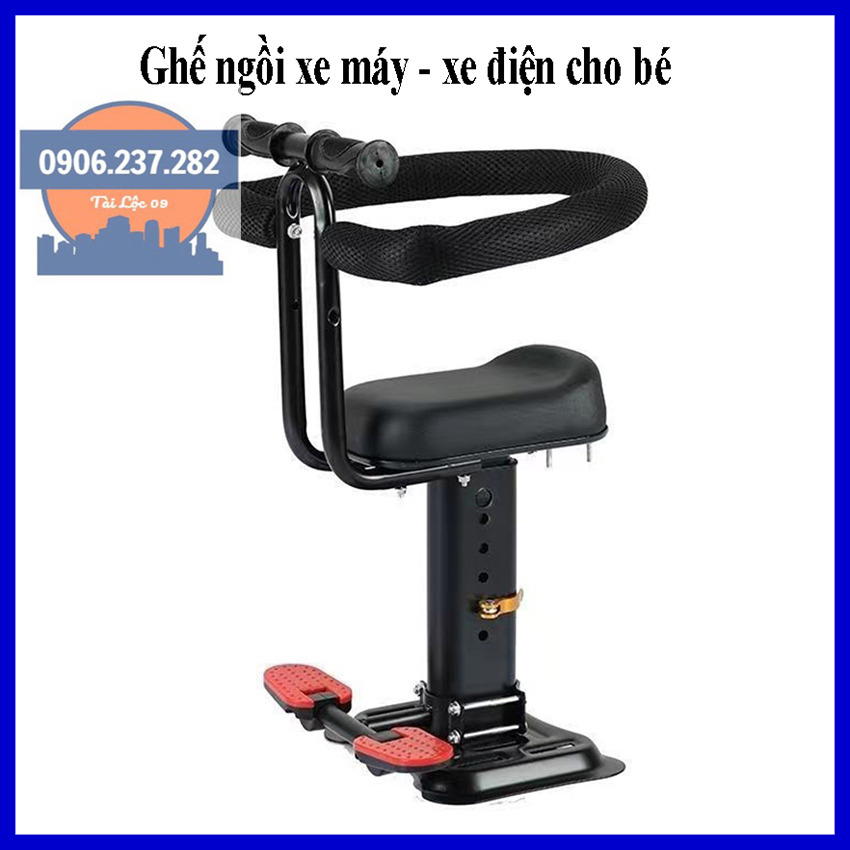 Ghế ngồi xe máy cho bé - Ghế ngồi trước xe máy cho bé CHỈNH ĐƯỢC CHIỀU CAO, có đai bảo vệ, tay cầm, ghế ngồi xe đạp, ghế ngồi xe tay ga, ghế ngồi xe điện cho bé
