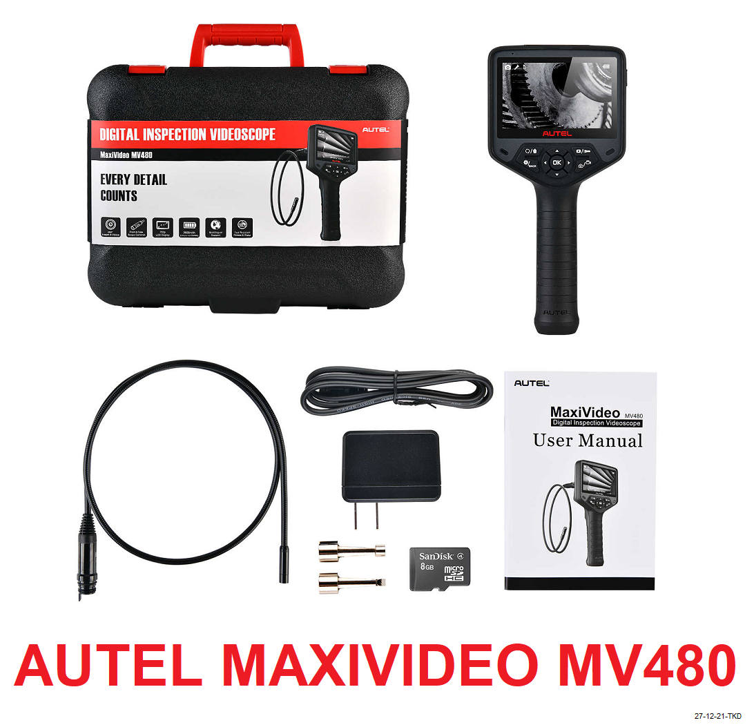 Camera Nội Soi Cầm Tay 2 Mắt Full HD,Đèn LED Siêu Sáng, Nội Soi Động Cơ, Buồng Đốt, Dàn Lạnh - Hàng Chính Hãng - Autel MaxiVideo MV480