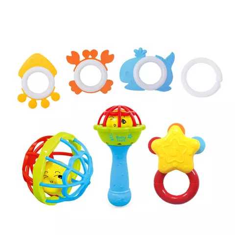 Đồ Chơi Lục Lạc Bé Sơ Sinh, Lúc Lắc Cầm Tay Với Bóng Mềm Dẻo, Xúc Xắc An Toàn Cho Bé