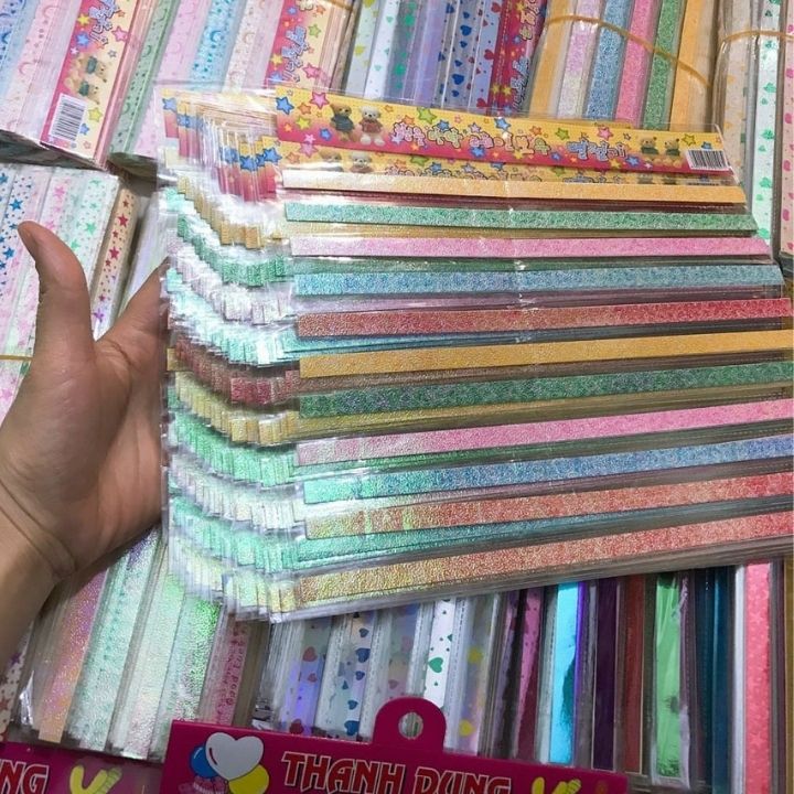 Combo 100 Giấy Gấp Sao Giao Mẫu Ngẫu Nhiên