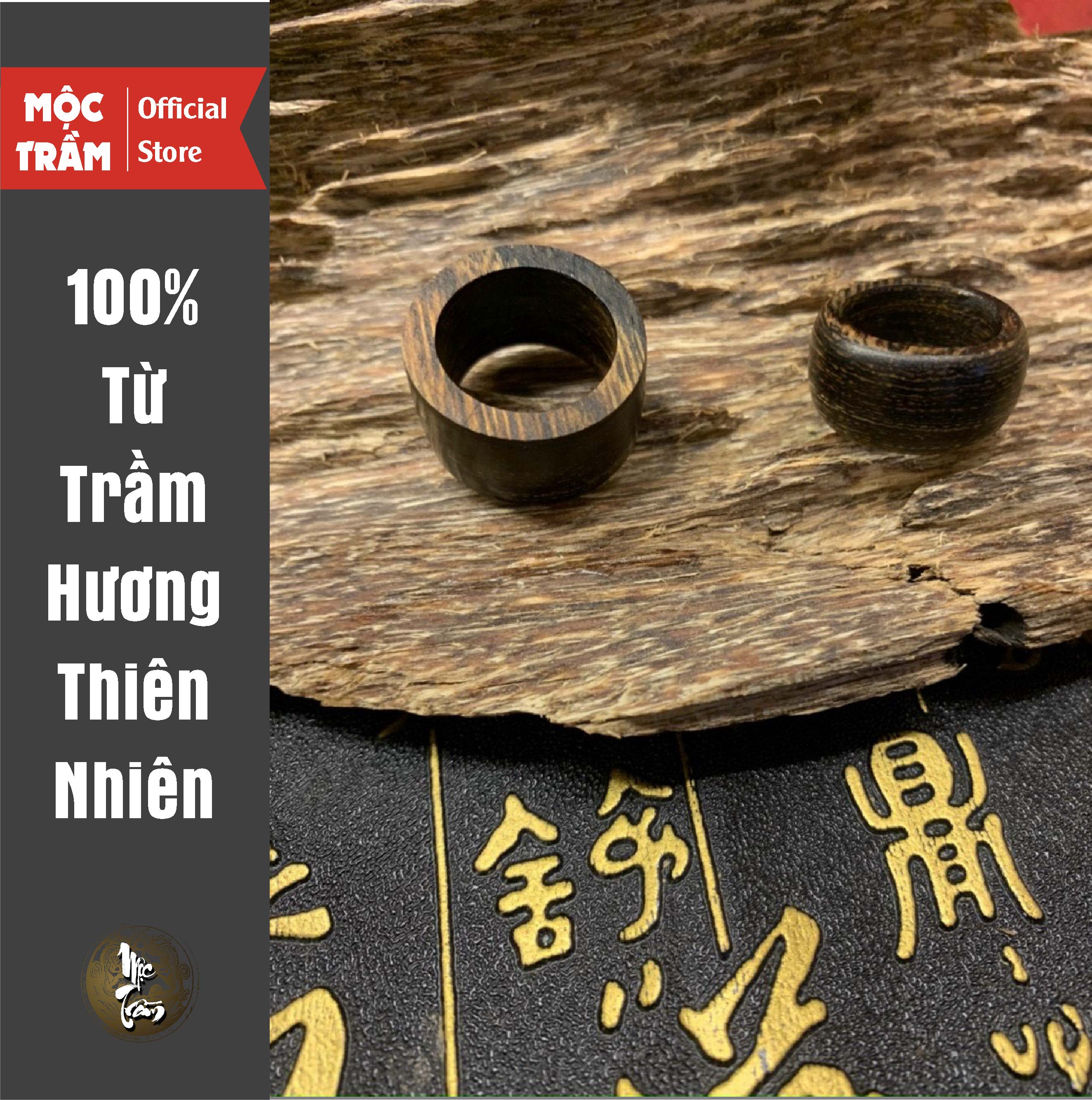 Nhẫn Trầm Hương Vân Siêu Đẹp - Gia Công theo yêu cầu - Thơm Bền Vĩnh Viễn