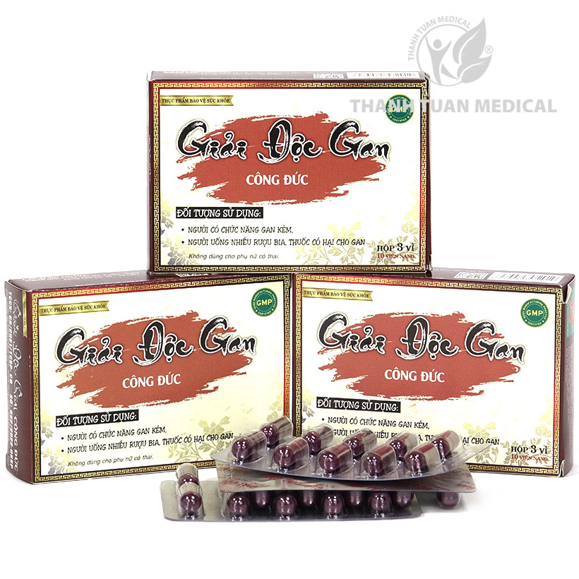 Combo 3 hộp viên uống Giải Độc Gan Công Đức - Hỗ trợ giải độc gan, giúp bảo vệ và tăng chức năng gan