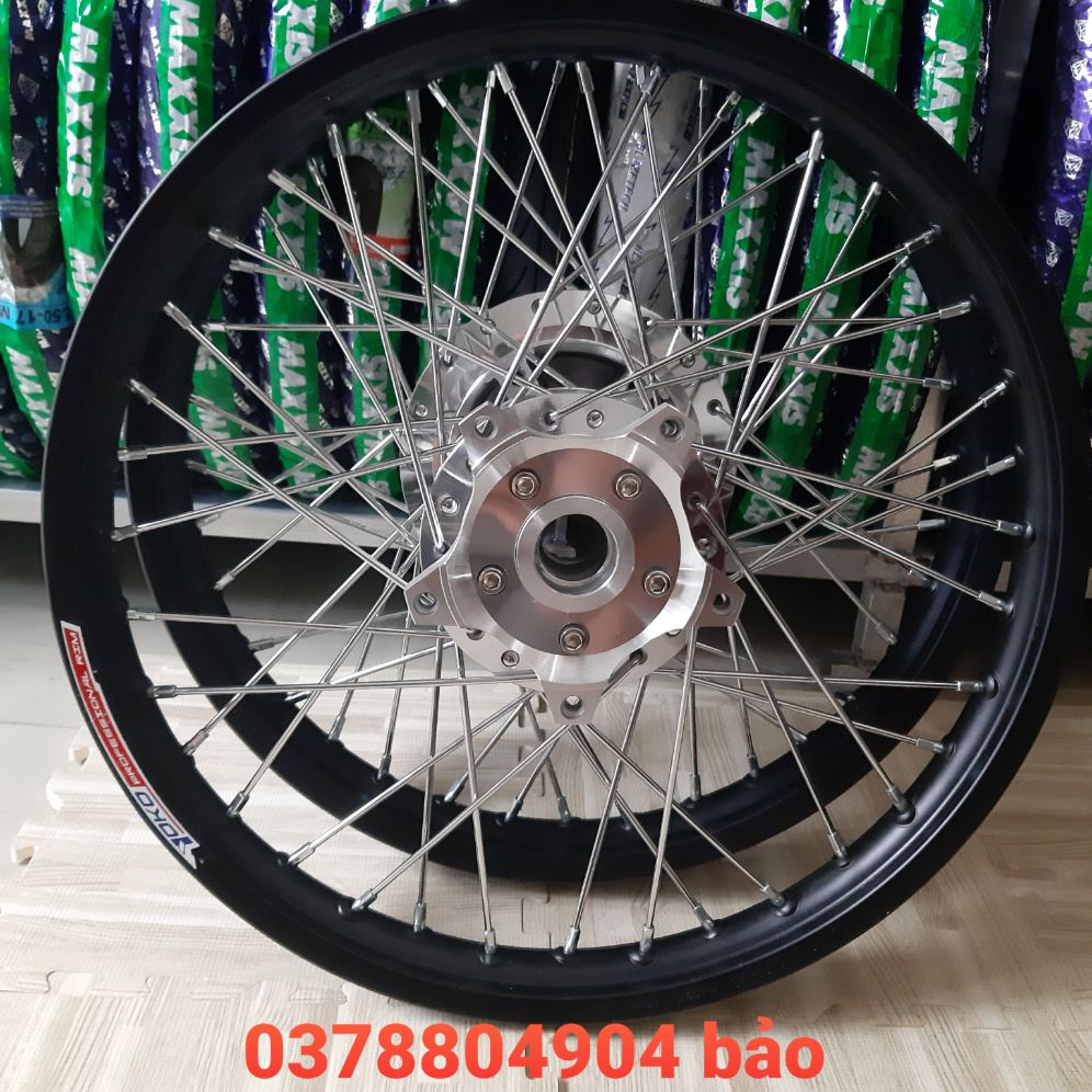 Bánh căm EXCITER 150 căm đùm mạ crom niềng nhôm YOKO  đã rút căm như hình gồm căm đùm niềng