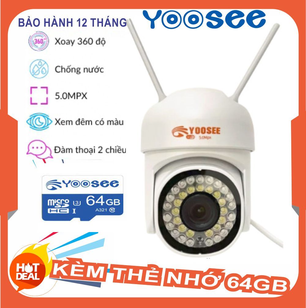 Camera wifi Yoosee 360 robot mini ngoài trời đàm thoại ban đêm có màu chất lượng cao