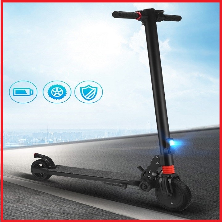 Xe scooter điện gấp gọn S8 bánh lớn 6.5inch 3 chế độ lái kèm đèn pha full Led pin siêu bền 15km/lần sạc