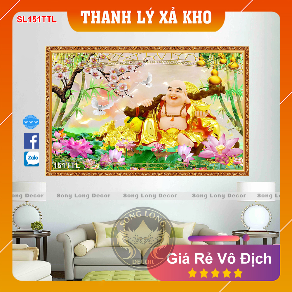 Tranh dán tường 3d tài lộc phú quý bình an - sl151ttl-tranh 3d phòng khách - song long decor