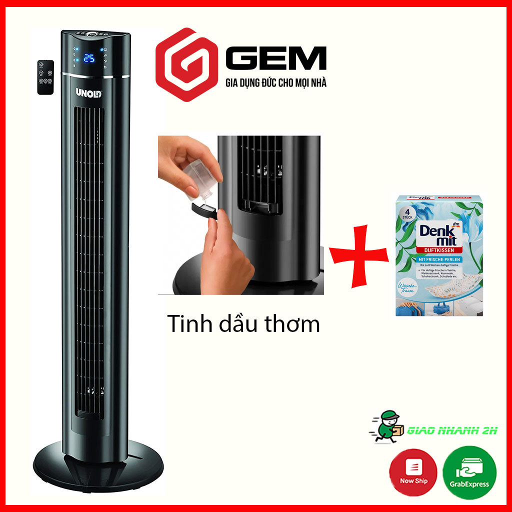 Quạt tháp Unold đen 86855 - Quạt tháp đứng có chế độ xoay