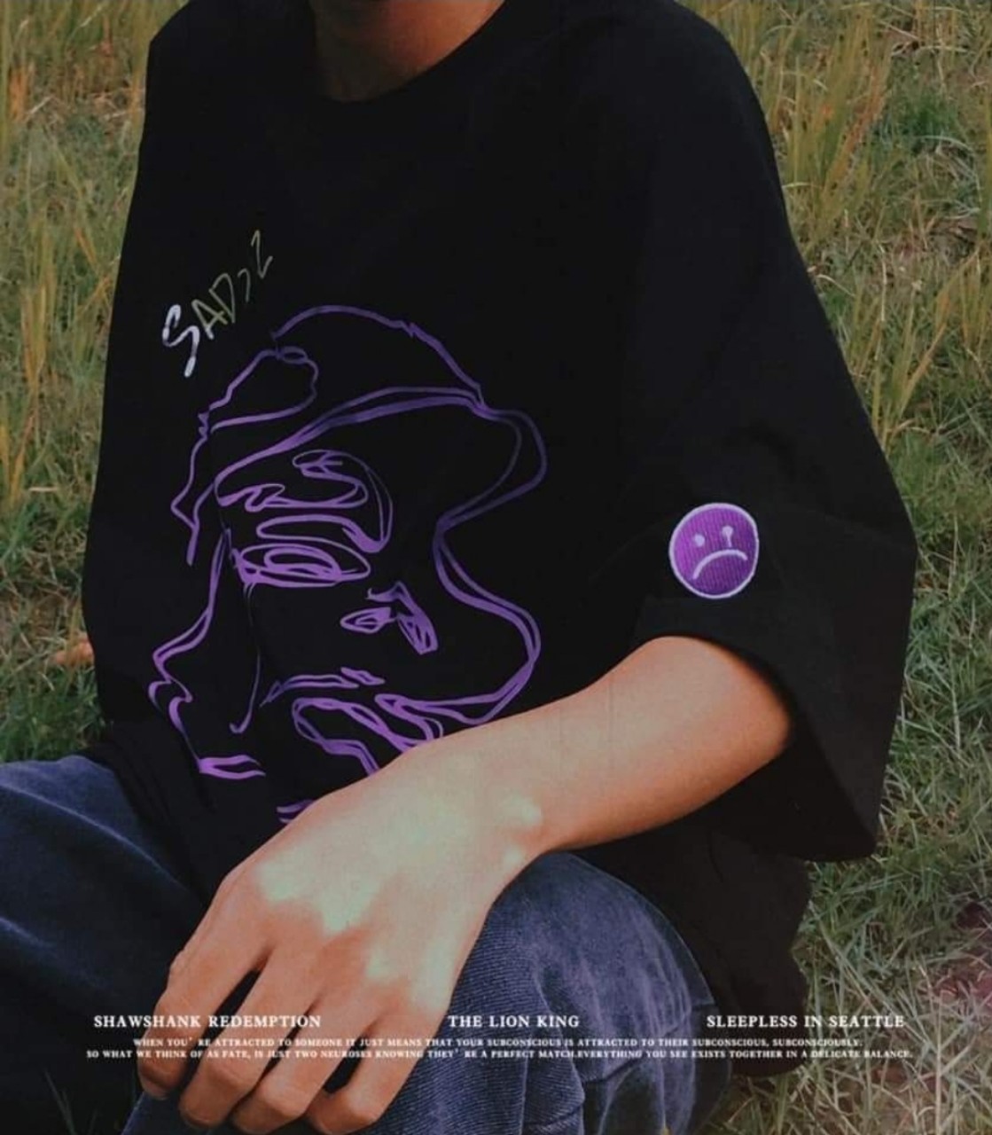 Áo thun tay lỡ unisex Sadboy form rộng cotton , áo phông nam nữ PHH