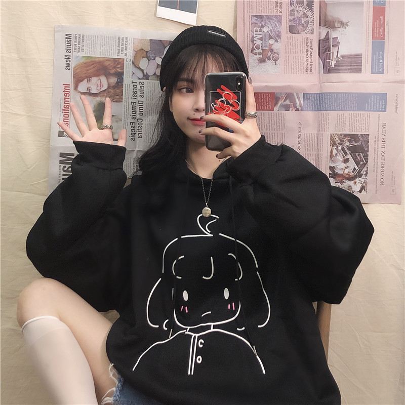 [Tặng Vòng Tay Dễ Thương][HCM]Áo khoác nam nữ form rộng đi học áo hoodie nữ in hình cô gái siêu đẹp