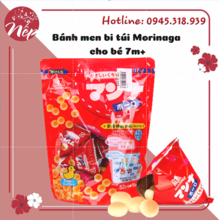 Bánh men bi túi Morinaga cho bé 7m+ )