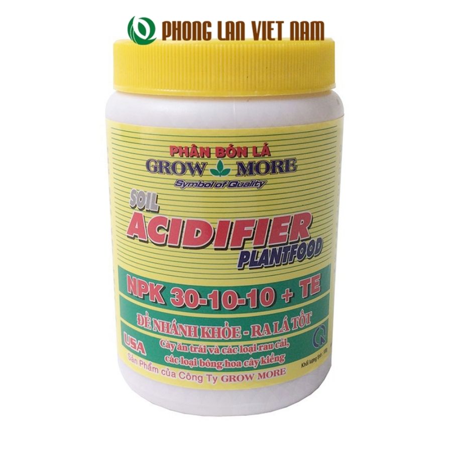 NPK 30 10 10 phân bón lá Grow More dùng cho hoa lan, cây cảnh lọ 100g - phonglanvietnam