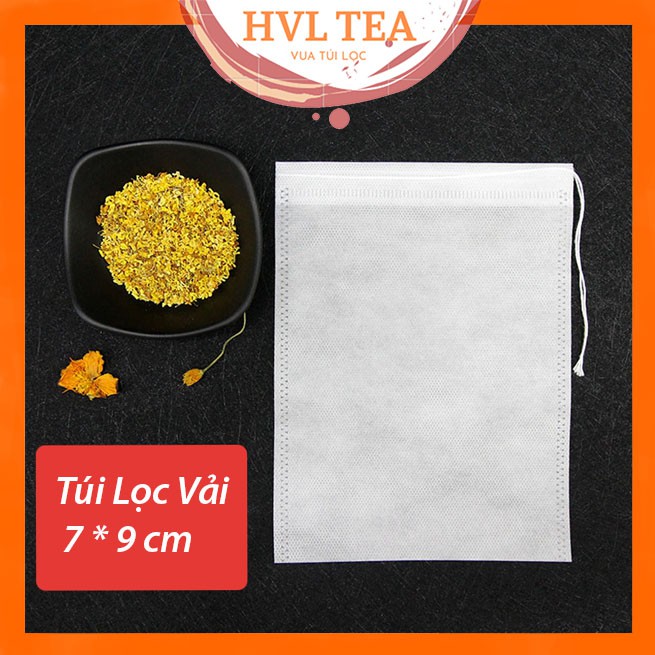 5 túi lọc trà, thảo dược, cà phê có dây rút chất liệu vải không dệt - hvl tea