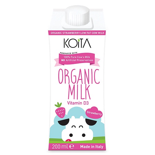 Sữa bò hữu cơ vị dâu Koita 200ml