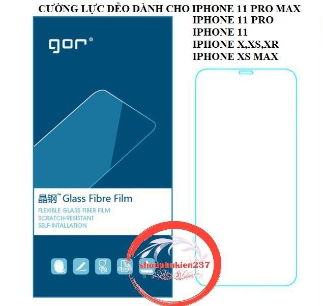 Bộ dán cường lực dẻo gor dành cho iphone X Xr Xs Max iphone 11 11 pro 11 pro max Bộ Kính Dẻo 2 miếng mặt trước