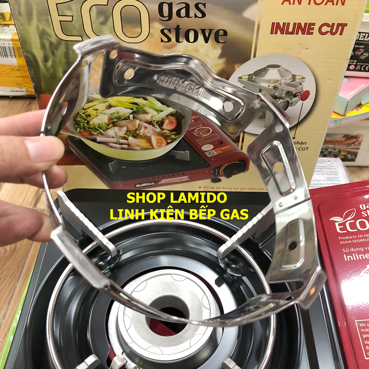 Kiềng chắn gió bếp gas DU LỊCH NAMILUX [   [ Kiềng 4 chân chắn gió bếp ga mini] [ TIẾT KIỆM GAS ]  [ HÀNG CHÍNH HÃNG ]
