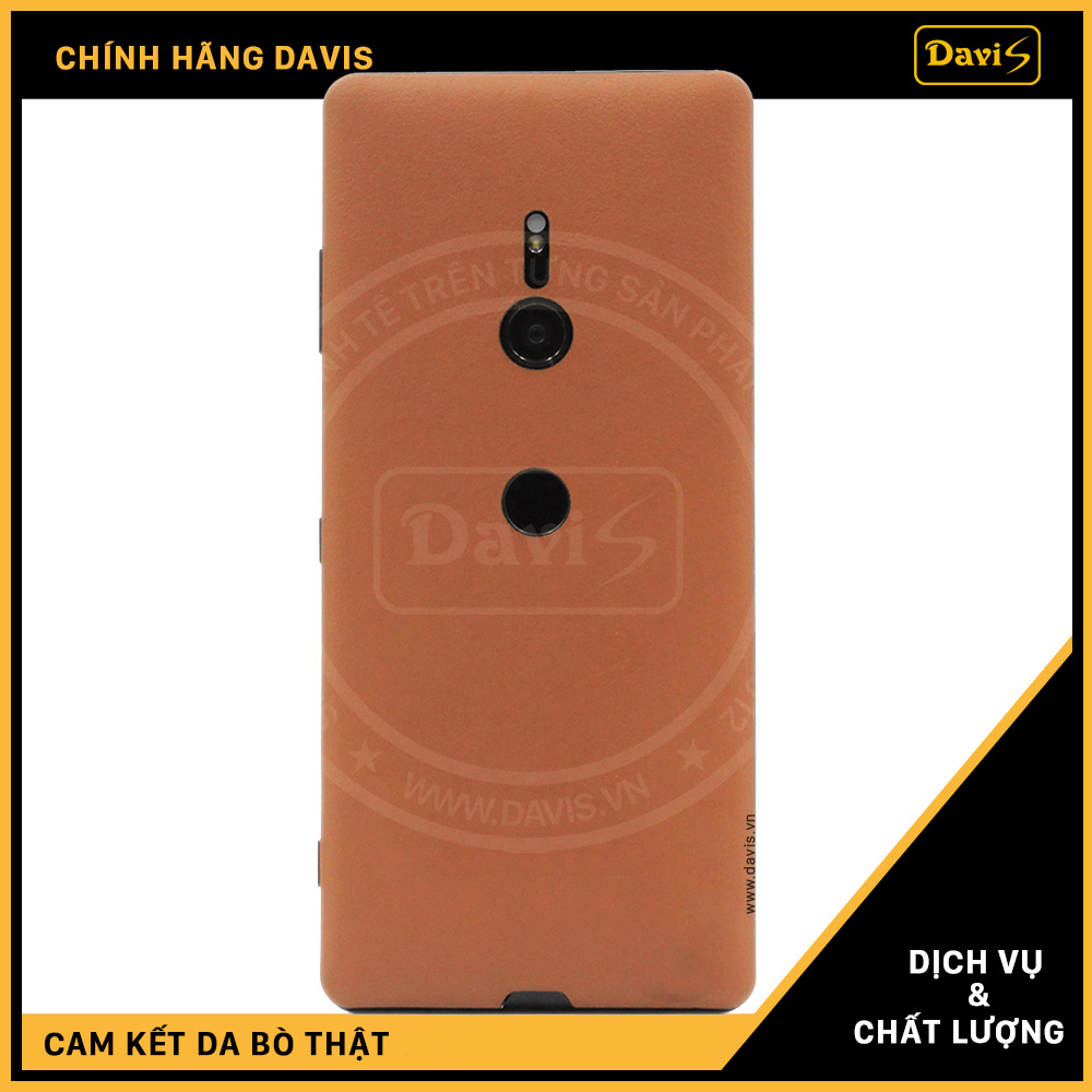 Dán da điện thoại Xperia XZ3, làm từ da bò thật cao cấp - Chính hãng Davis