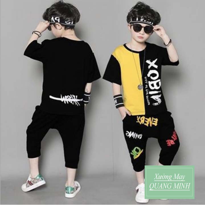 SÉT bộ quần áo mẫu XO BIN dành cho bé trai 6-10 tuổi chất vải đẹp.