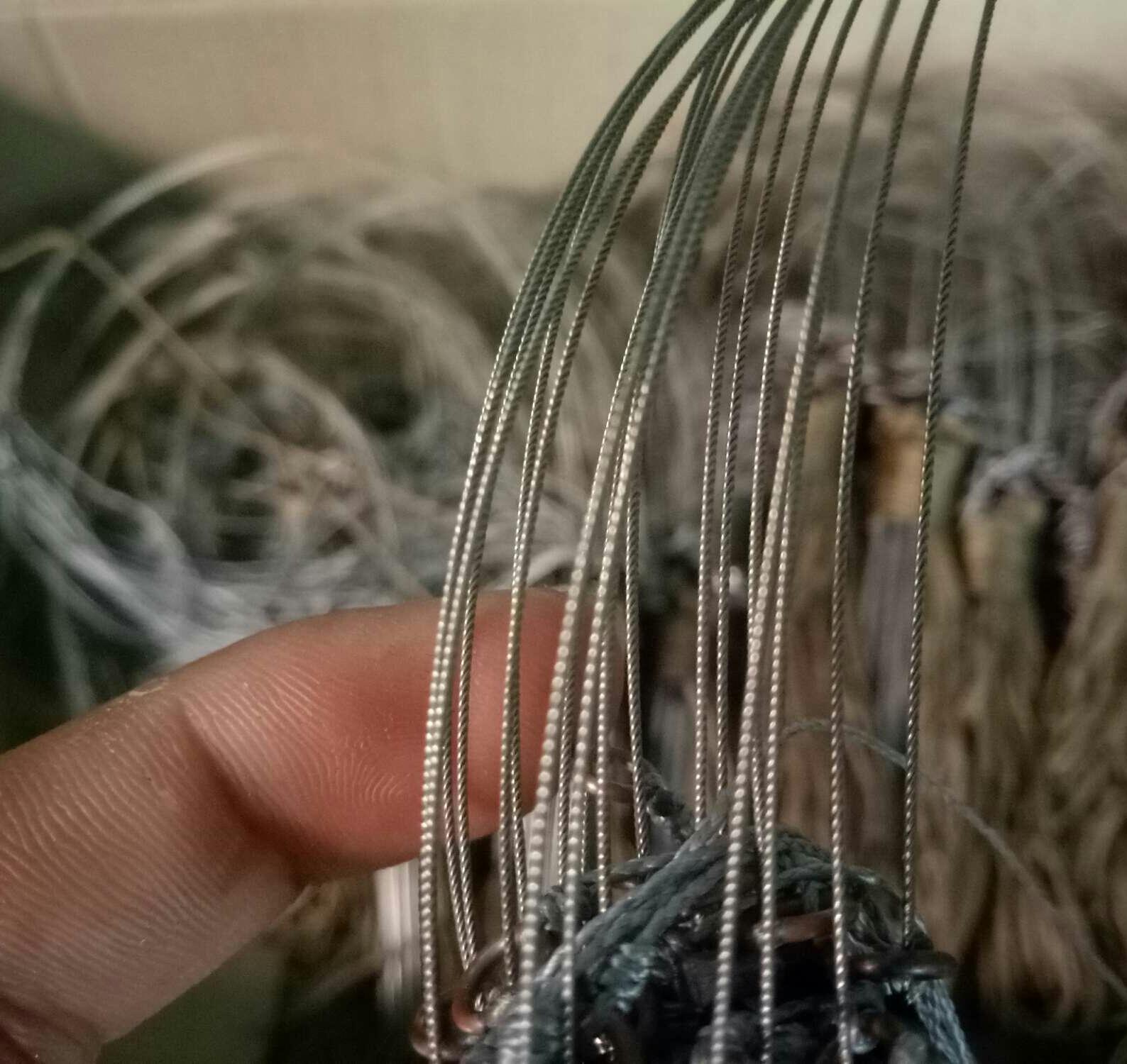 giò bẫy gà rừng siêu nhạy,cáp se 4.inox chống rỉ,màu cỏ khô,1 bộ 20 chân