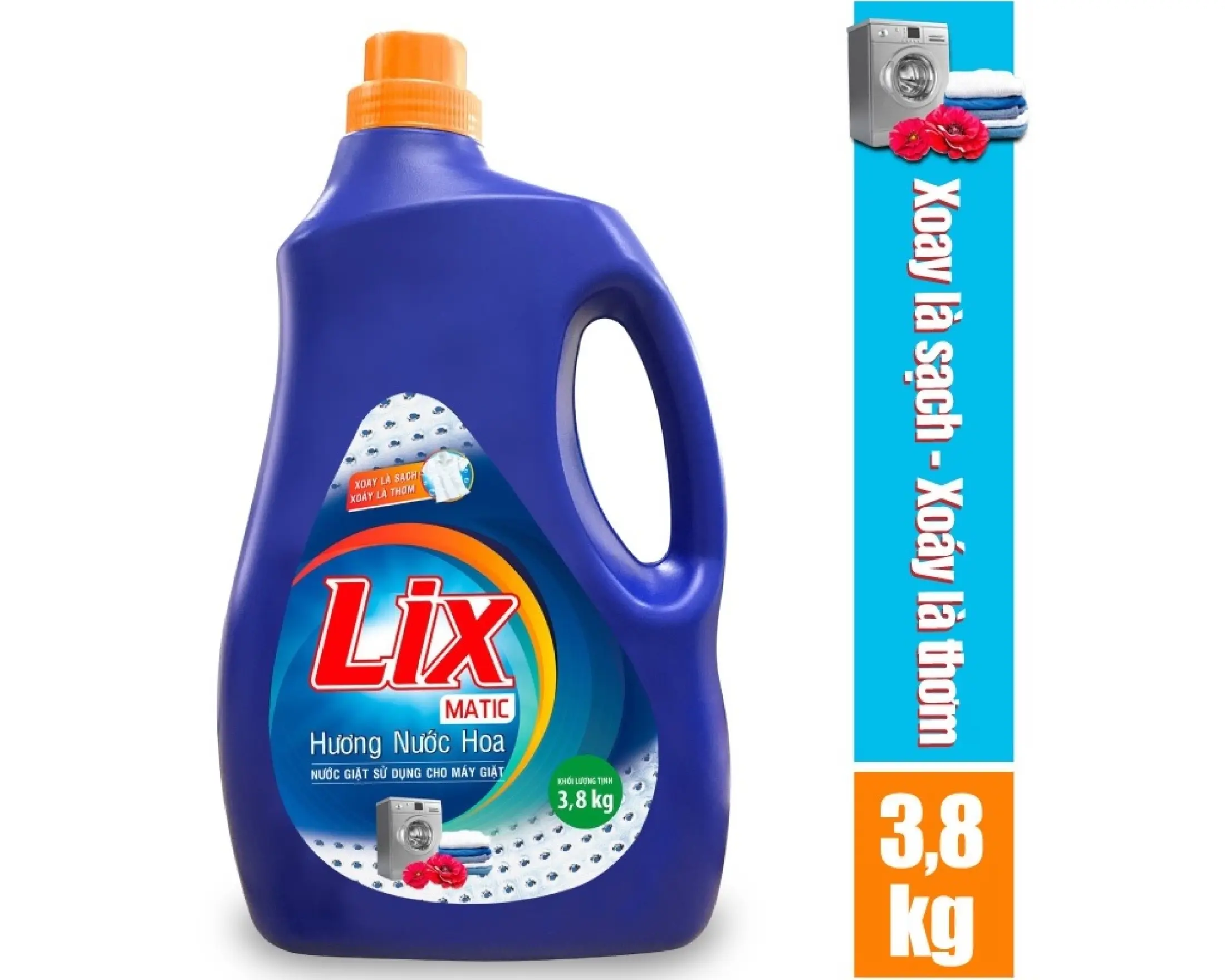 Nước giặt Lix Matic hương nước hoa chai 3.6 lít