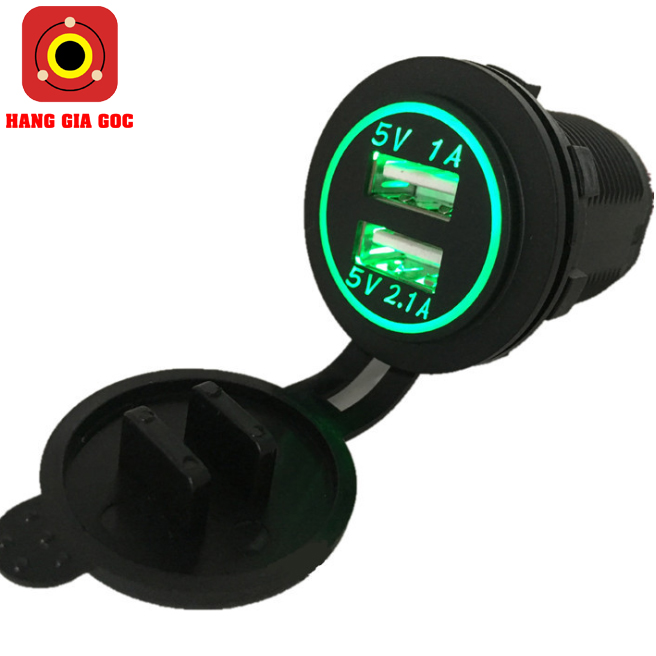 Sạc điện thoại trên xe máy xe ô tô - Có nắp chống nước cao cấp