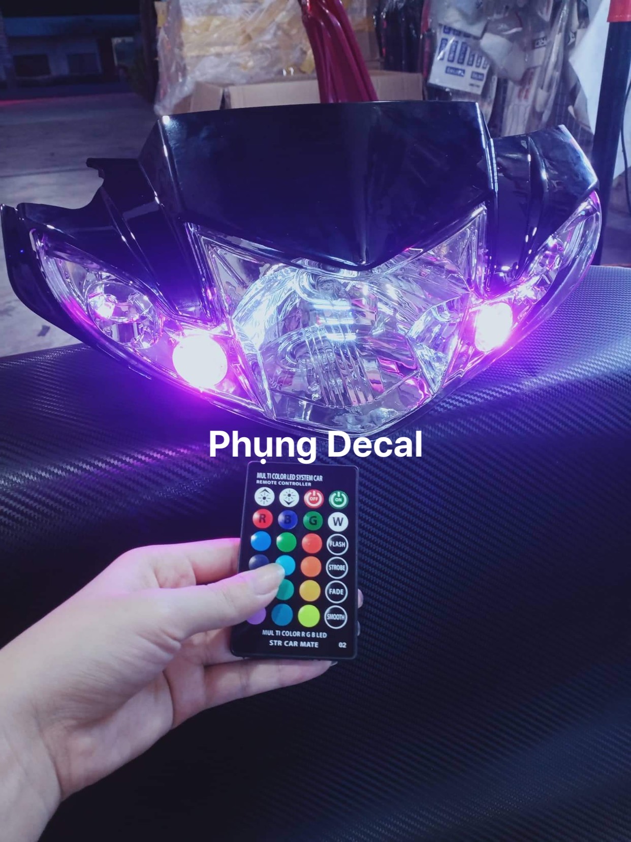 Đầu đèn Si hello có demi remot lắp Sirius 50-110cc