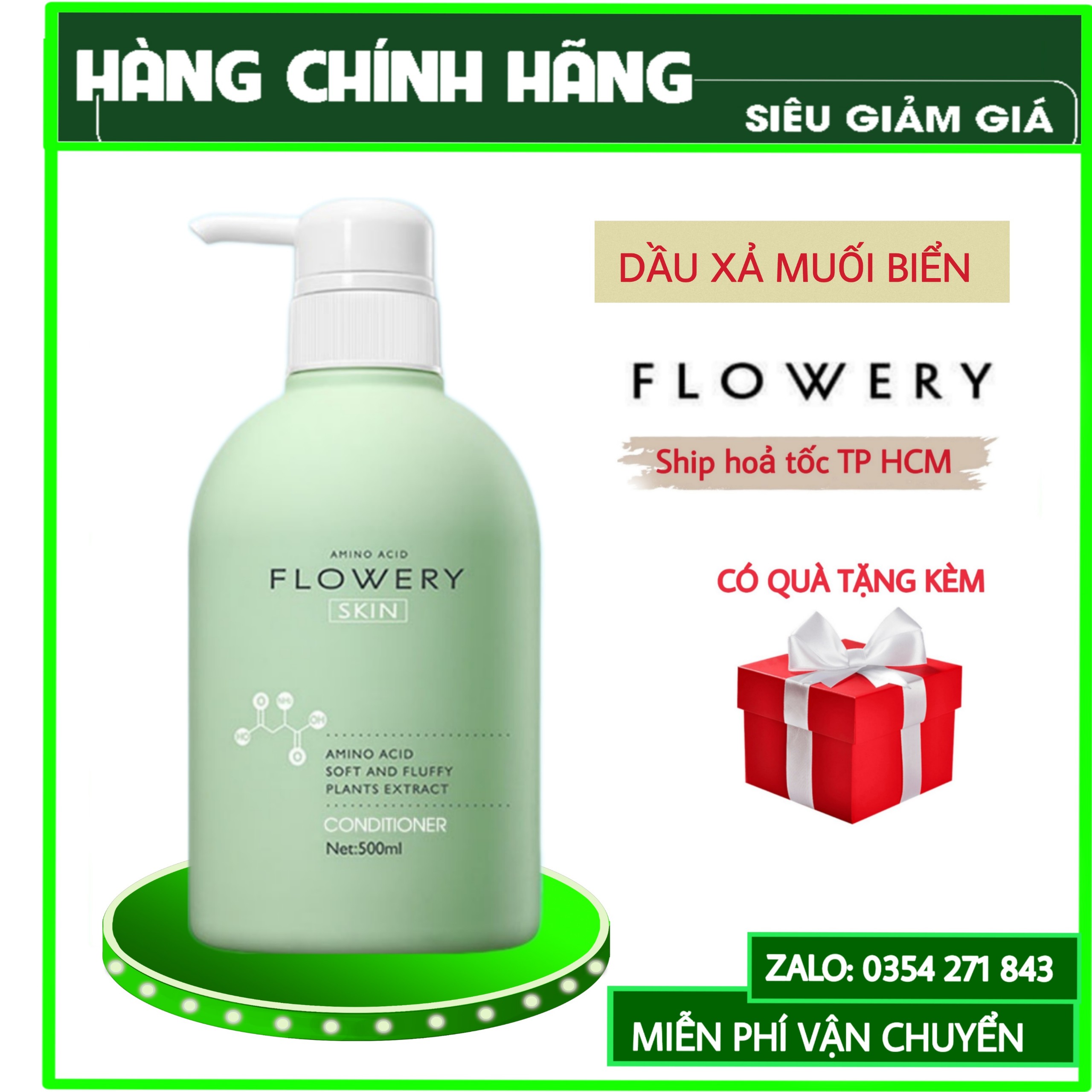Dầu xả nước hoa muối biển Flowery 500ml