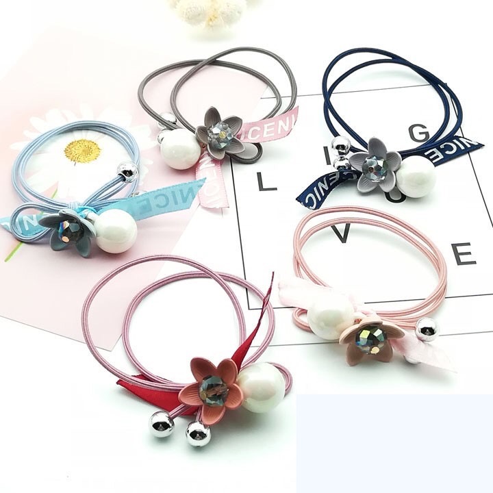 [HCM](Set 5 sợi) Dây buộc cột tóc hoa ruy băng dễ thương cho bạn nữ và bé gái CT26T -MiniMiu