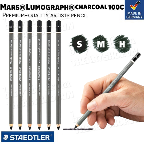 Bút chì than siêu đen STAEDTLER Mars Lumograph Charcoal 100C