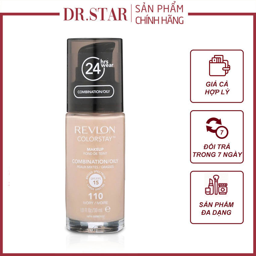 Phấn Nền REVLON Số 110 - 30ml Chai, Bền Màu Đến 24 Tiếng, Độ Che Phủ Cao Và Màu Sắc Đa Dạng, Cân Bằng Độ Ẩm - Dr.Star