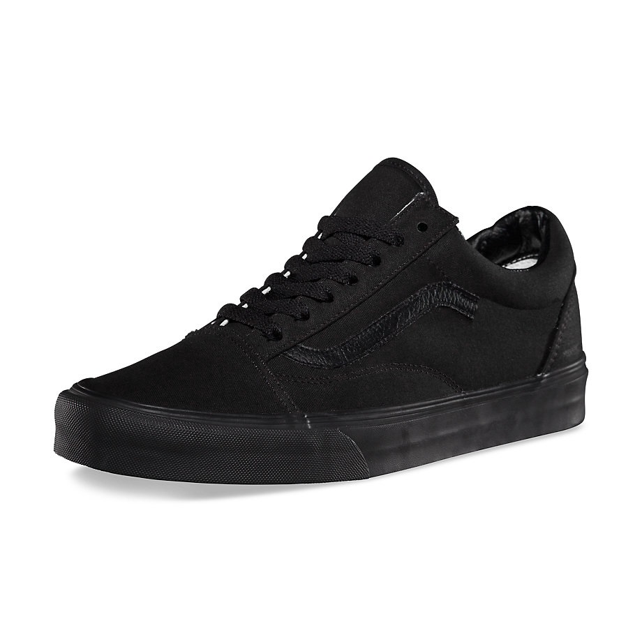 Giày vải sneaker vns old nam thời trang cổ thấp full đen