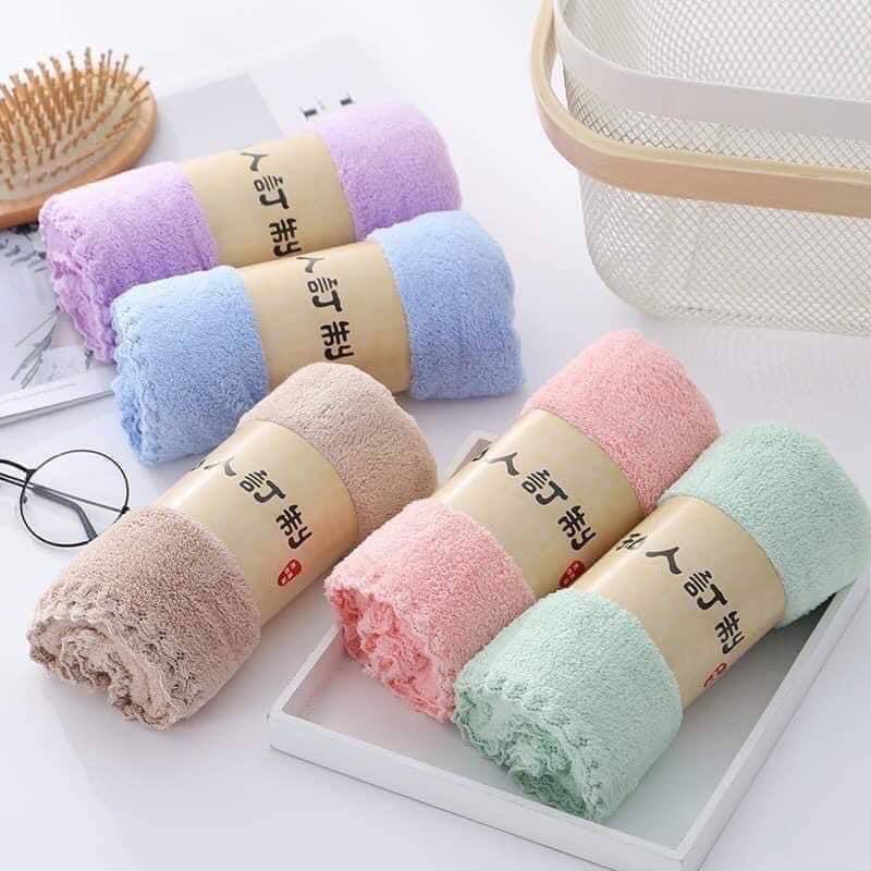 Combo 10 khăn mặt hàn mềm mịn siêu thấm nước đủ màu