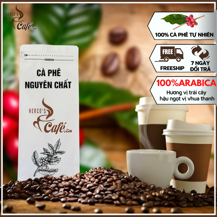 [FREE SHIP] 1KG Cà phê hạt rang xay nguyên chất (100% ARABICA) HECOR COFFEE - ARABICA xay dùng pha phin - cafe pha máy