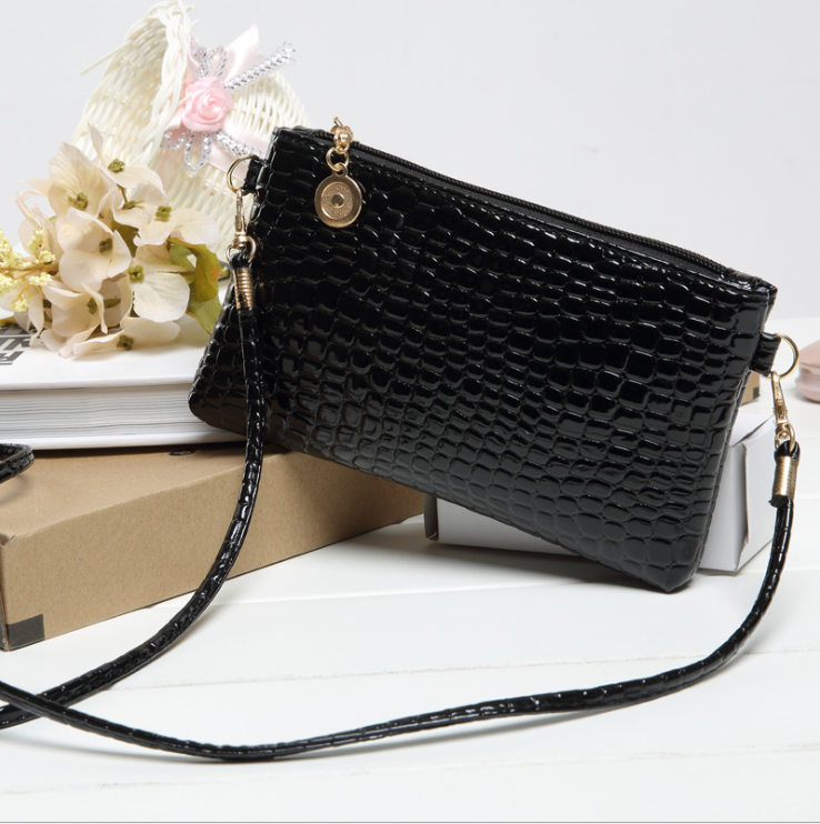 Ví cầm tay nữ da cá sấu biro fashion - ví da nữ cầm tay dập vân cá sấu thời trang cao cấp kết hợp đeo chéo