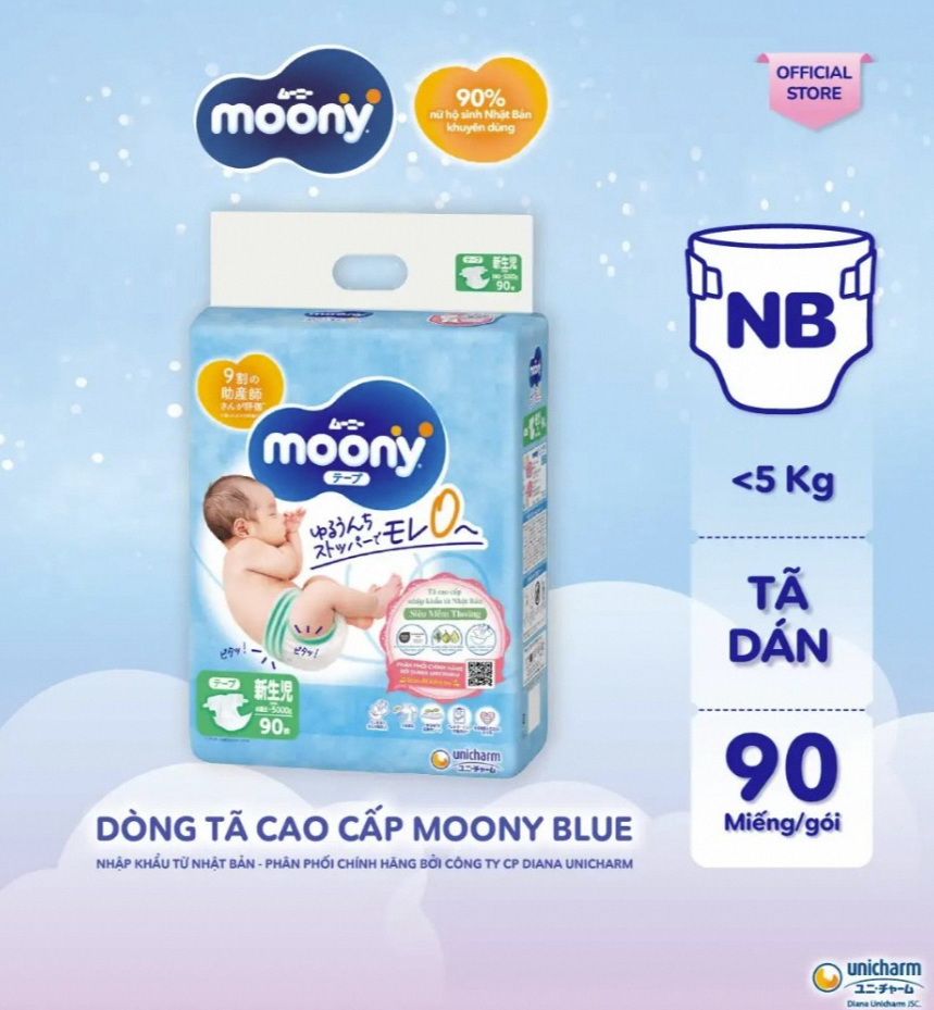 Tã dán Moony Newborn 90